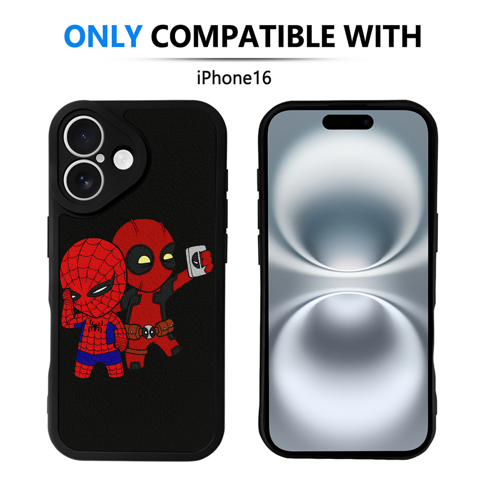 （画像用） Deadpool デッドプール 【iPhone 16シリーズ対応】シリコンスマホケース（レザー調） 材質：シリコン